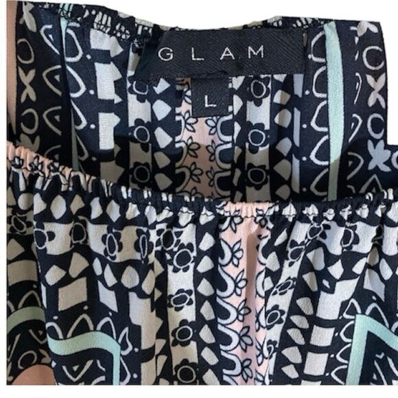 Glam Geometric Tunic Blouse Polyester Large - Picture 4 of 8